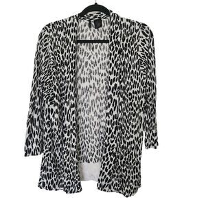 Etoile Womens Open Front Animal Print Light Weight Cardigan Sweater Size XL